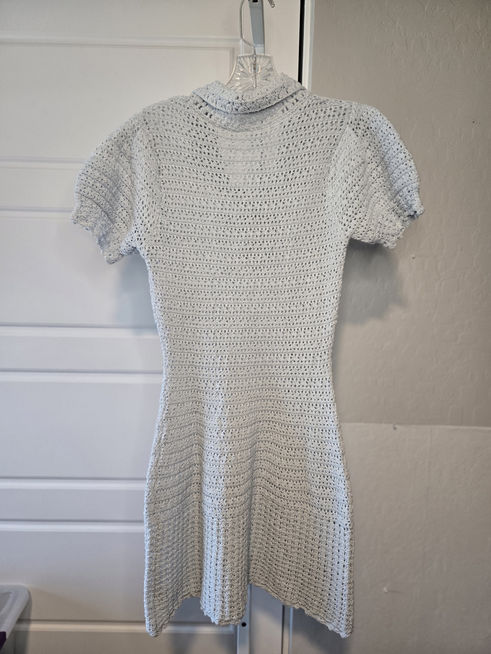Light Blue Crochet Dress - Picture 3 of 7